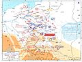 Map showing the advance made by the Germans and the disposition of German and Polish troops on 14 September 1939.