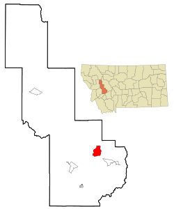 Location of Avon, Montana