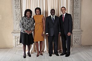 Raila Amolo Odinga with Obamas