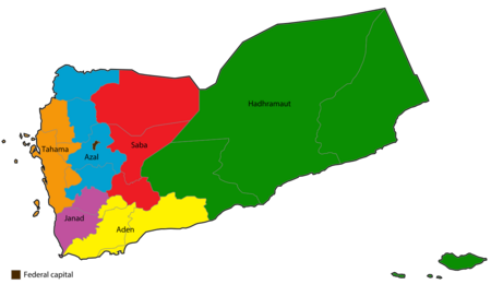 Regions of Yemen map