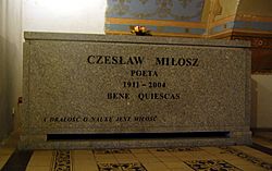 Sarkofag Czesława Miłosza na Skałce