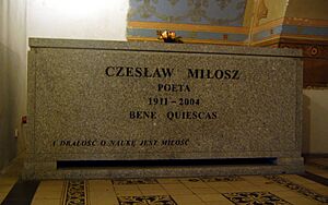 Sarkofag Czesława Miłosza na Skałce