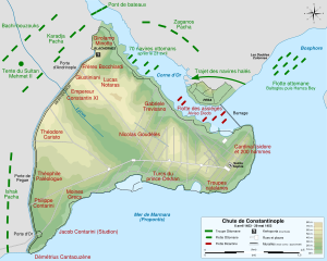 Siege of Constantinople 1453 map-fr