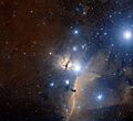 Spectacular visible light wide-field view of region of Orion's Belt and the Flame Nebula