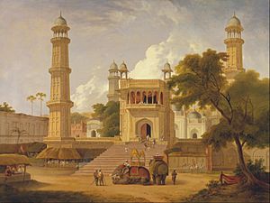 Thomas Daniell - Indian Temple, Said to Be the Mosque of Abo-ul-Nabi, Muttra - Google Art Project