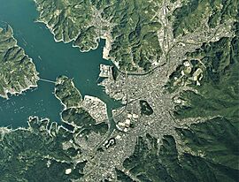 Uwajima city center area Aerial photograph.2019