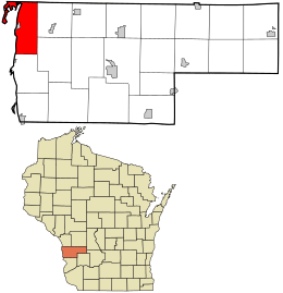 Location in Vernon County and the state of Wisconsin.