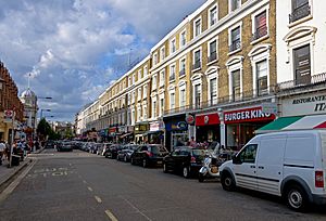 View N up Queensway from Bayswater tube station entrance.jpg