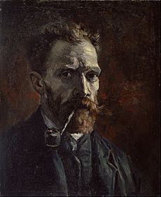 Vincent van Gogh - Self-portrait with pipe - Google Art Project