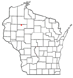 Location of Hubbard, Rusk County, Wisconsin