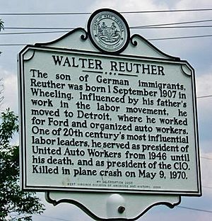 Walter Reuther sign in Wheeling, West Virginia