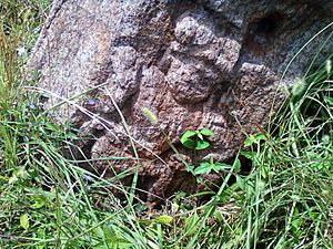 Yaksha Sculpture Relief at Pavurallakonda Buddhist Remnant Site near Bheemunipatnam