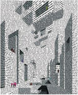 'City of Words', lithograph by Vito Acconci, 1999