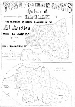 1863 plan of Chamberlin farms at Raglan