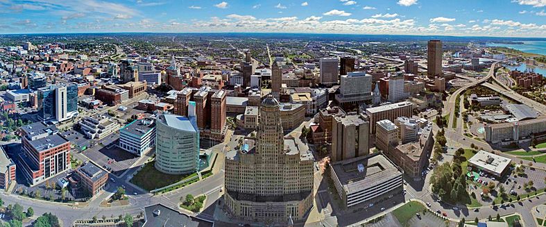 Aerial photo of Buffalo, NY Skyline