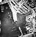 Aerial view of Casablanca harbour in 1942