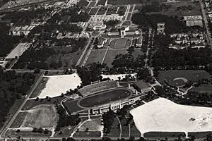 Aerial view of the University of Houston (1950)