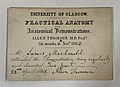 Anatomy lecture ticket 1860