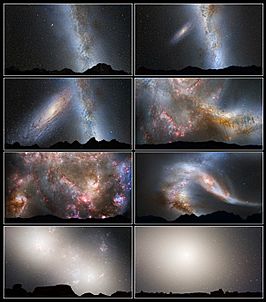 Andromeda and Milky Way collision sequence