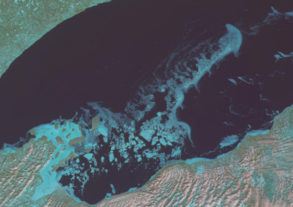 Apostle Islands on March 24, 2022, cropped from R2AWF03242022276038, IRS AWiFS