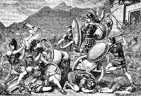 Aristomenes fighting his way out of Ira