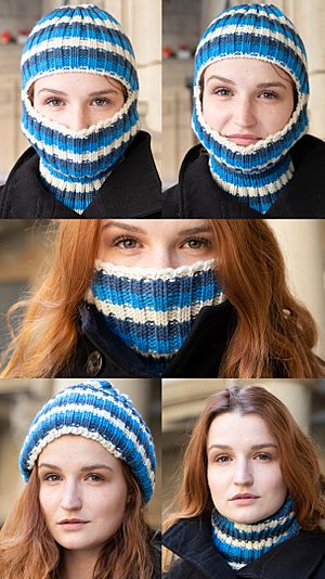 Balaclava as suggested fashion piece for winter 2018 composite image - modelled by ModelTanja