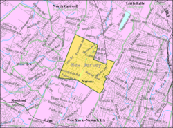 Census Bureau map of Verona, New Jersey