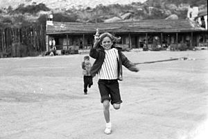 Children playing at Corriganville Movie Ranch in California, 1963