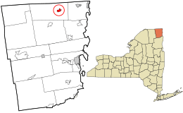 Location in Clinton County and the state of New York.