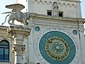 Clock tower and Lion of St. Mark in Padova - just like the ones in Venice