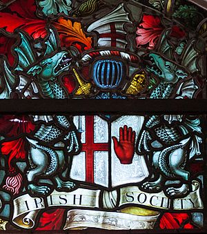 Coleraine Town Hall Memorial Window Irish Society Detail Coat of Arms of the Irish Society 2014 09 13