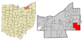 Cuyahoga County Ohio incorporated and unincorporated areas Solon highlighted