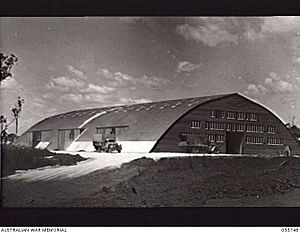 EXTERIOR OF AN "IGLOO" STORAGE SHED OF THE 13TH AUSTRALIAN ADVANCE ORDNANCE DEPOT