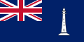 Royal blue flag with representation of a Lighthouse in right half and Union Flag as top left corner.