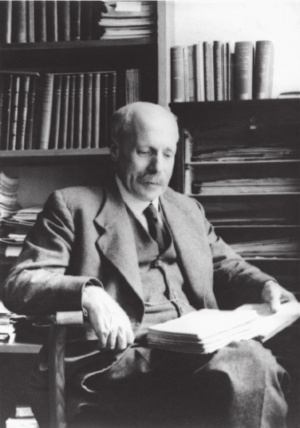 Felix Eugen Fritsch in his office in University of London