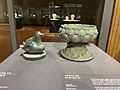 Goryeo celadon 12C Korean incense burner with a duck lid and lotus