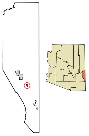 Location of York in Greenlee County, Arizona.