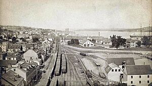 Halifax, Nova Scotia, looking north from a grain elevator towards Acadia Sugar Refinery, ca. 1900