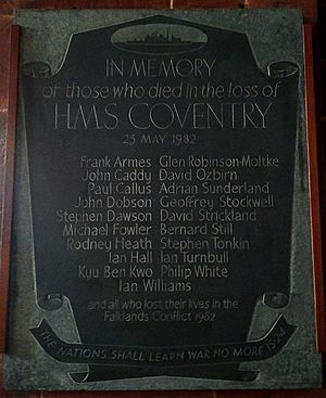 Holy Trinity Church Coventry - HMS Coventry Falklands 1982 Memorial