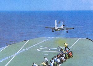 INS Vikrant (R11) launches an Alize aircraft during Indo-Pakistani War of 1971