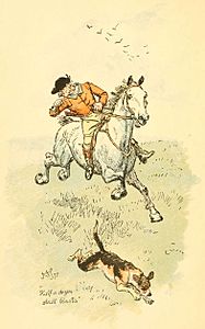 Illust by Hugh Thomson for Riding Recollections by George John Whyte-Melville-Half a dozen shrill blasts