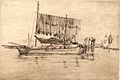 James Abbott McNeill Whistler, Fishing Boat, 1879-1880, etching on laid paper