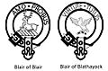 Joint Clan Blair crest badges