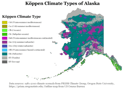 Köppen Climate Types Alaska
