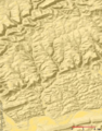 Larrys Creek Watershed Relief Map