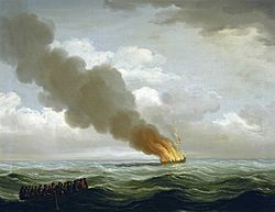 Luxborough galley burnt nearly to the water, 25 June 1727