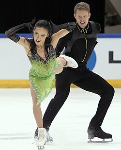 Madison Chock & Evan Bates performing their rhythm dance at the 2021 CS Finlandia Trophy