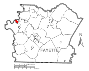 Location of Hiller in Fayette County