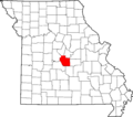 Map of Missouri highlighting Miller County