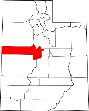 Map of Utah highlighting Juab County